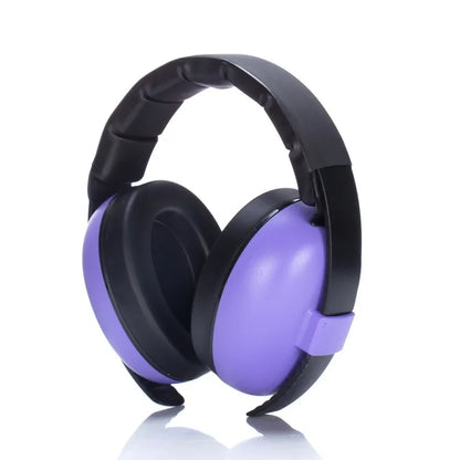 Detailed view of the acoustic foam in baby hearing protection earmuffs, showcasing noise reduction.