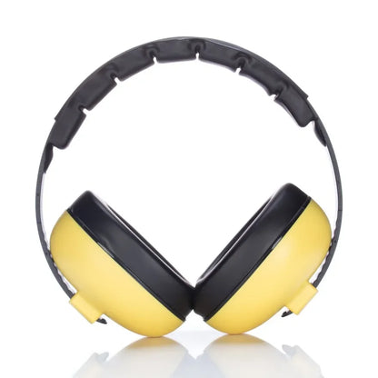 Baby noise cancelling earmuffs in a sleek black, offering discreet yet effective sound protection.