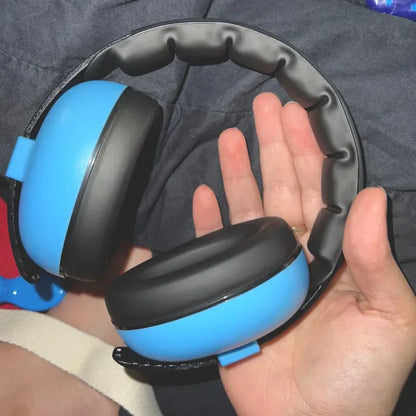Close-up of soft, adjustable headbands on baby noise cancelling earmuffs, emphasizing comfort.