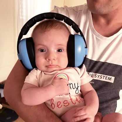Baby safety earmuffs in a gender-neutral yellow, designed for sound sleep and hearing protection.
