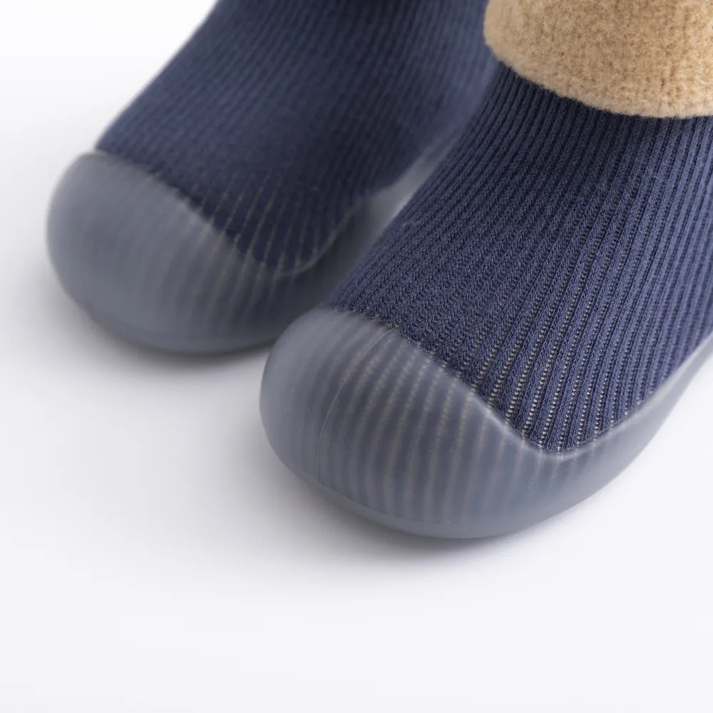 Toddler winter sock shoes with extra grip on soft sole