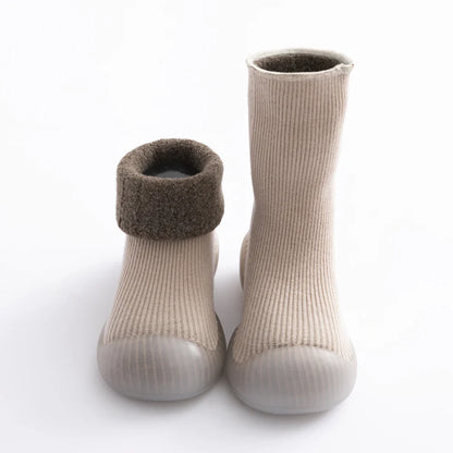 Newborn soft sole sock shoes, warm and anti-slip in winter