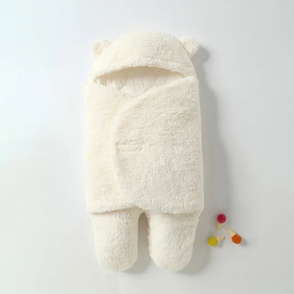 Warm baby fleece swaddle for newborn, great for chilly days.
