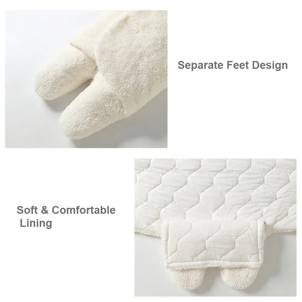 Newborn baby wrapped securely in warm fleece swaddle for comfort.