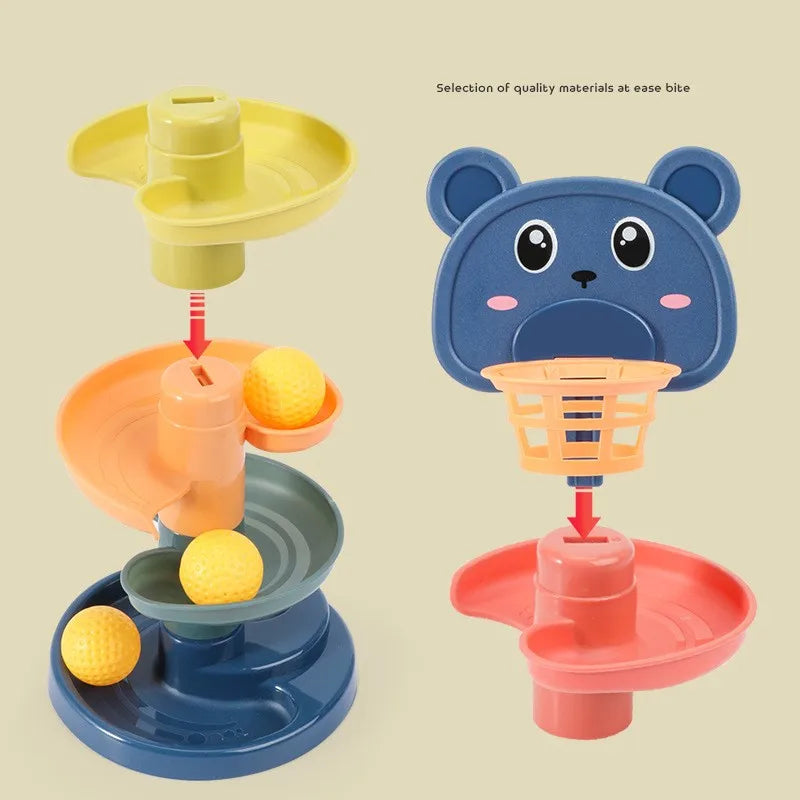 BambinoBoost Baby Slide and Stacking Play Set, a learning toy designed for early education and developmental play