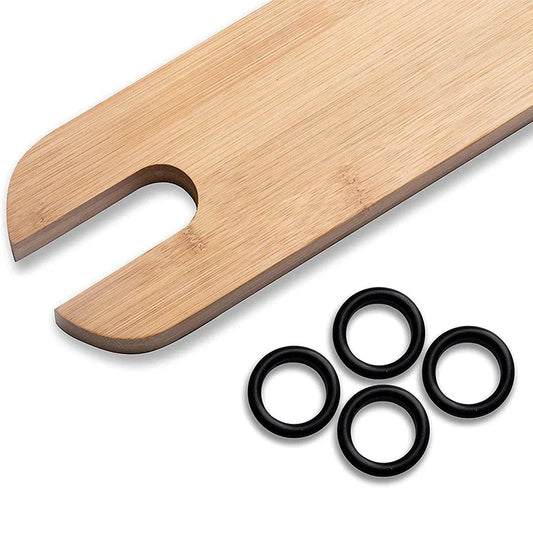 Bamboo wooden high chair footrest for baby, enhancing mealtime comfort & posture, sustainable.