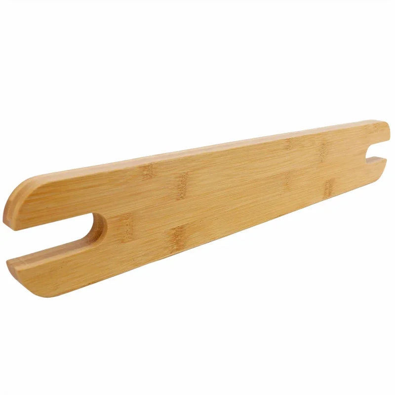 Sustainable bamboo footrest for baby high chairs, providing essential leg support for comfortable feeding.