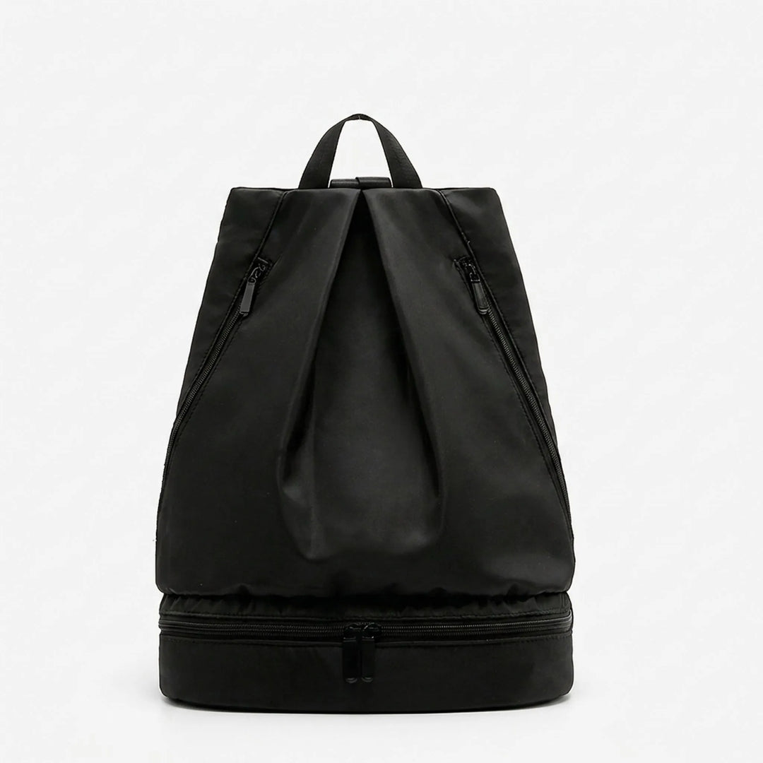 Spacious beige unisex travel backpack, water-repellent for outdoor adventures & weekend trips.