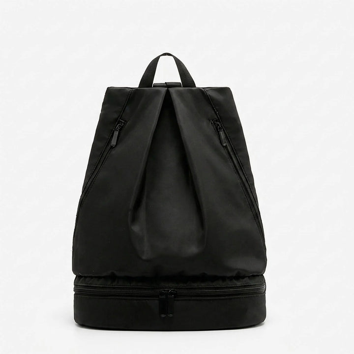 Spacious beige unisex travel backpack, water-repellent for outdoor adventures & weekend trips.