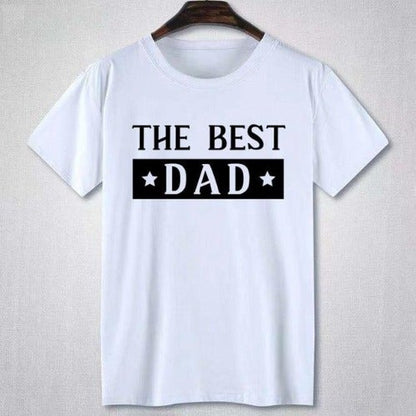 Cute baby one-piece with 'Best Dad' design, white cotton blend, excellent for family matching clothing