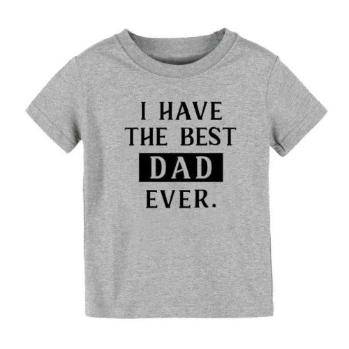 Toddler fashion 'Best Dad' t-shirt, white, cotton blend, perfect for dads and kids matching outfits