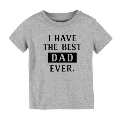 Toddler fashion 'Best Dad' t-shirt, white, cotton blend, perfect for dads and kids matching outfits