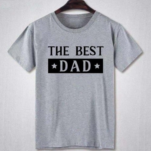 Family matching 'Best Dad' clothing gift set with adult, toddler, and baby sizes, unisex design