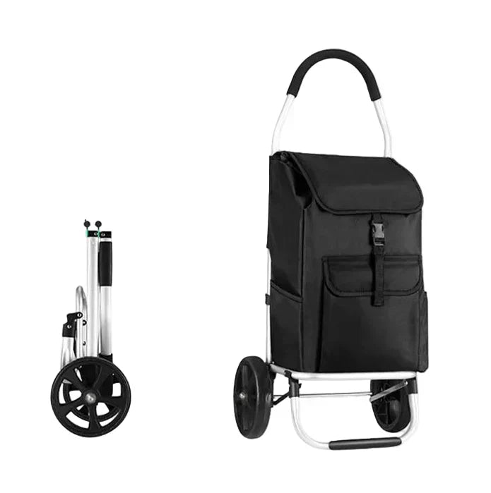 Green lightweight portable utility cart, perfect for daily errands & carrying groceries with ease.
