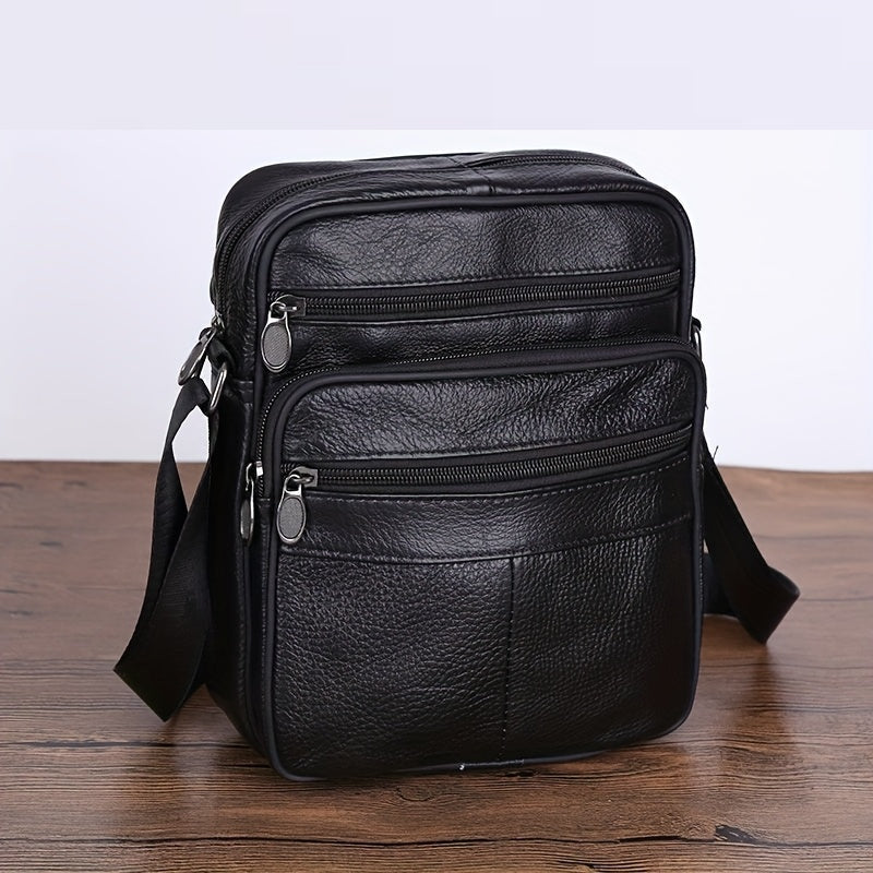 Black men's shoulder crossbody bag for everyday carry. Versatile & organized for daily essentials.