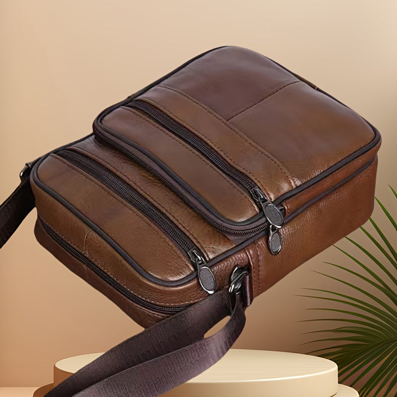 Stylish black men's casual crossbody bag, ideal for daily use and men's accessories.