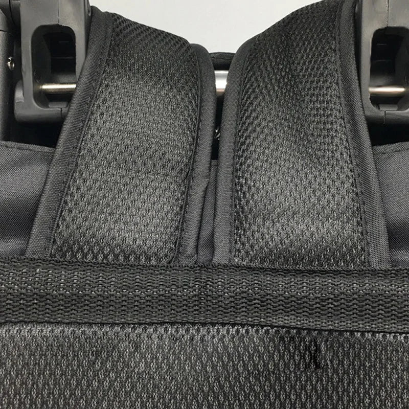 Compact black stroller accessory travel bag, designed for convenient baby transport