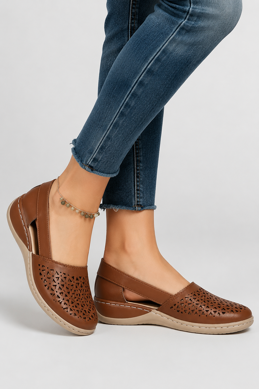 Women's everyday cutout shoes, super comfortable for walking. Stylish casual footwear for any day.