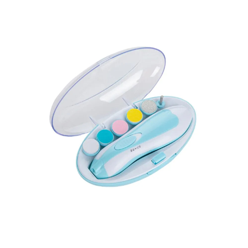 Side view of a compact pink baby nail trimmer, ideal for travel and daily infant grooming.