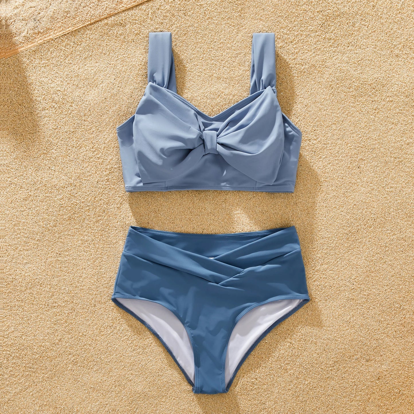 Family matching blue bathers, excellent for a unified vacation style