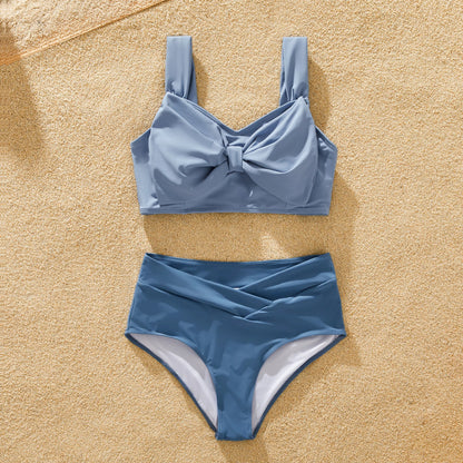 Family matching blue bathers, excellent for a unified vacation style