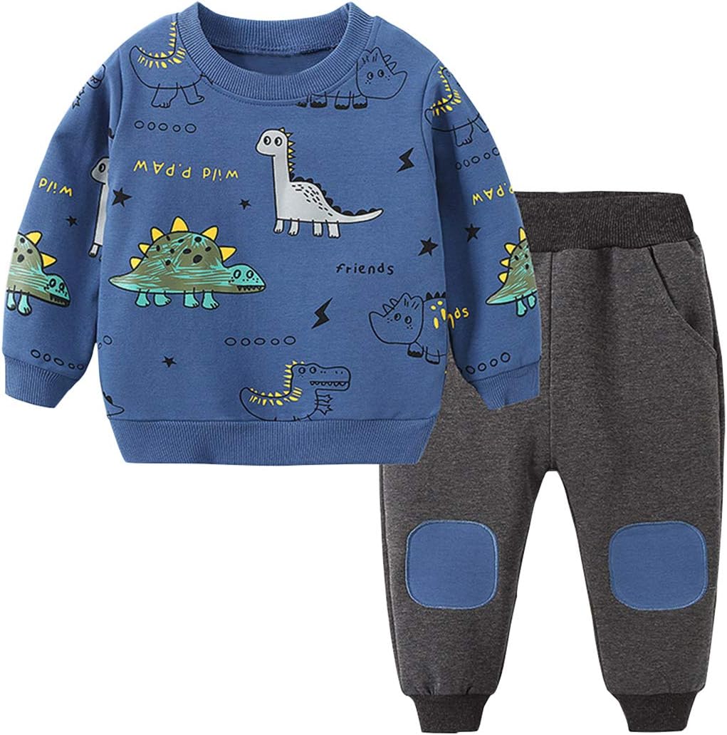 Comfortable boys' dinosaur playwear set with fun dino graphic, perfect for active kids.