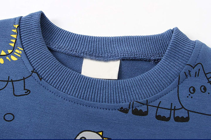 Boys' long sleeve dinosaur shirt and matching pants, a fun toddler boy clothing set.