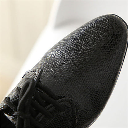 Formal boys' shoes, black crocodile print leather, easy slip-on style, kids' fashion.