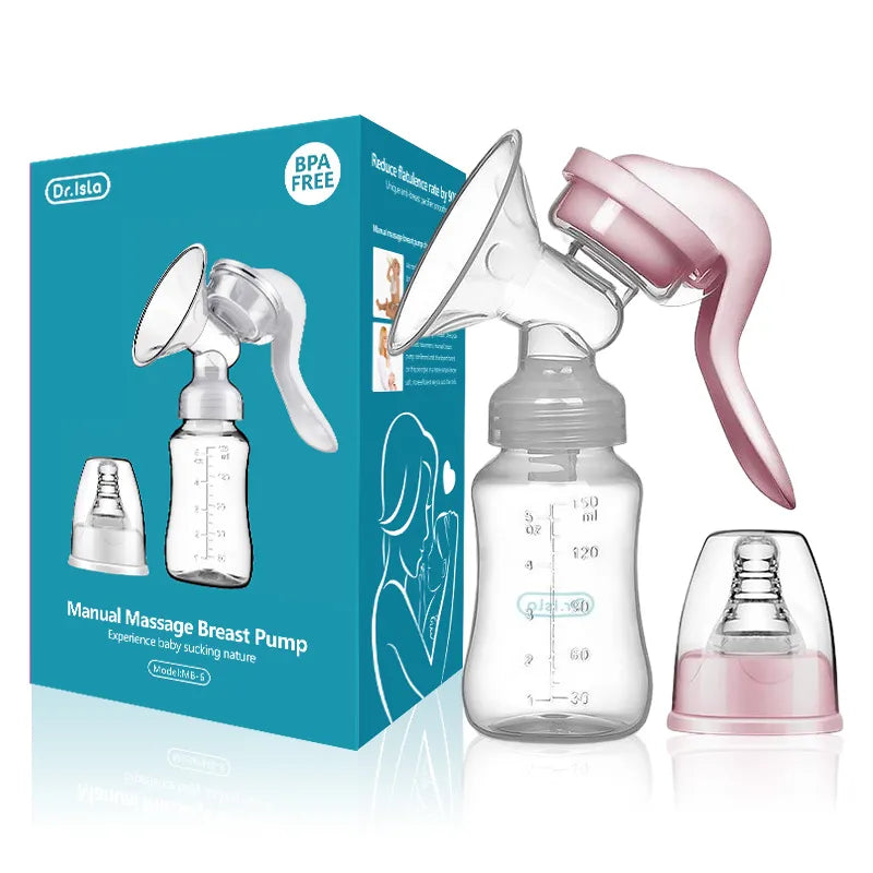 BPA-Free manual breast pump for comfortable milk expression, ergonomic design for nursing mothers