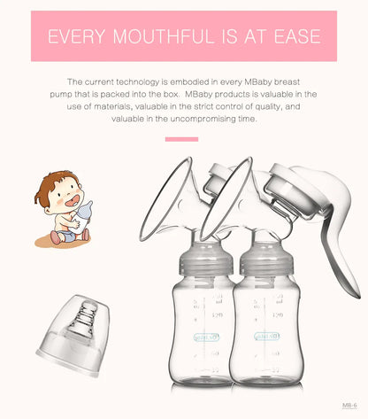 BPA-free manual breast pump, designed for a comfortable fit and effective milk expression