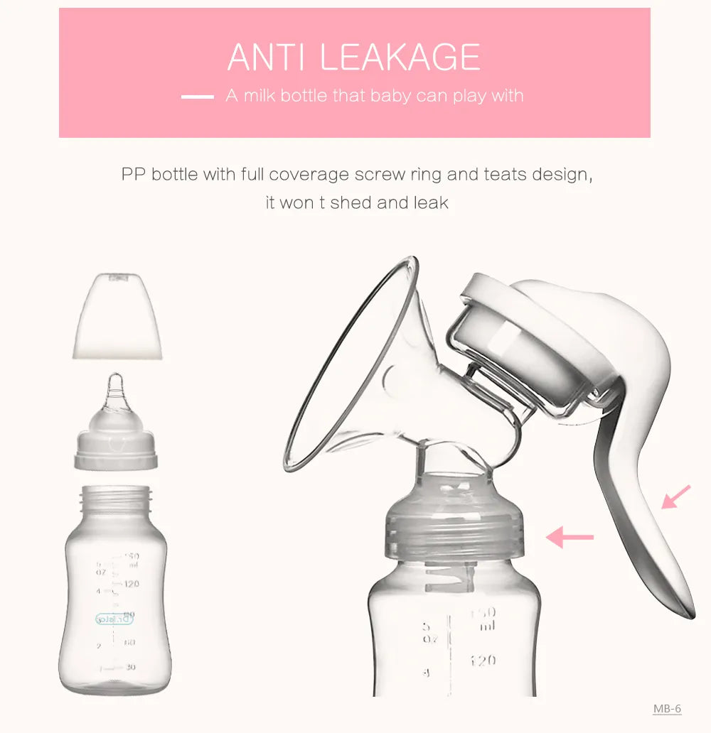 Manual breast pump, BPA-free for peace of mind during milk expression and nursing