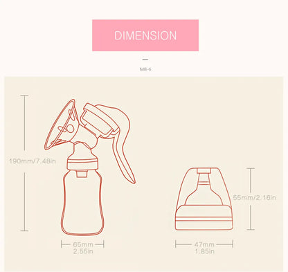 New BPA-free manual breast pump kit, complete for comfortable milk expression and baby feeding