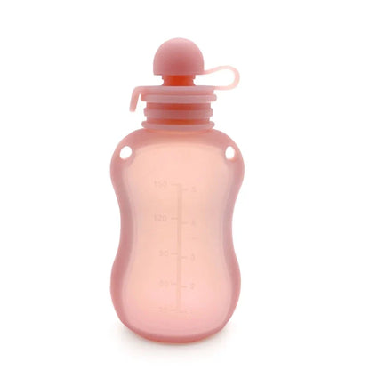 Toddler snack and milk storage: BPA free reusable silicone baby food pouch