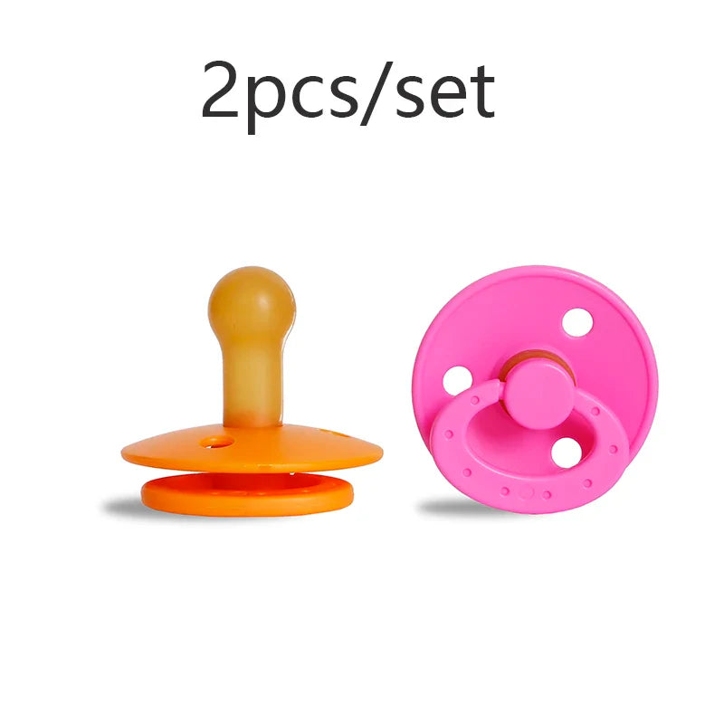 Soft silicone baby pacifier, natural rubber nipple, forest green, gentle on gums