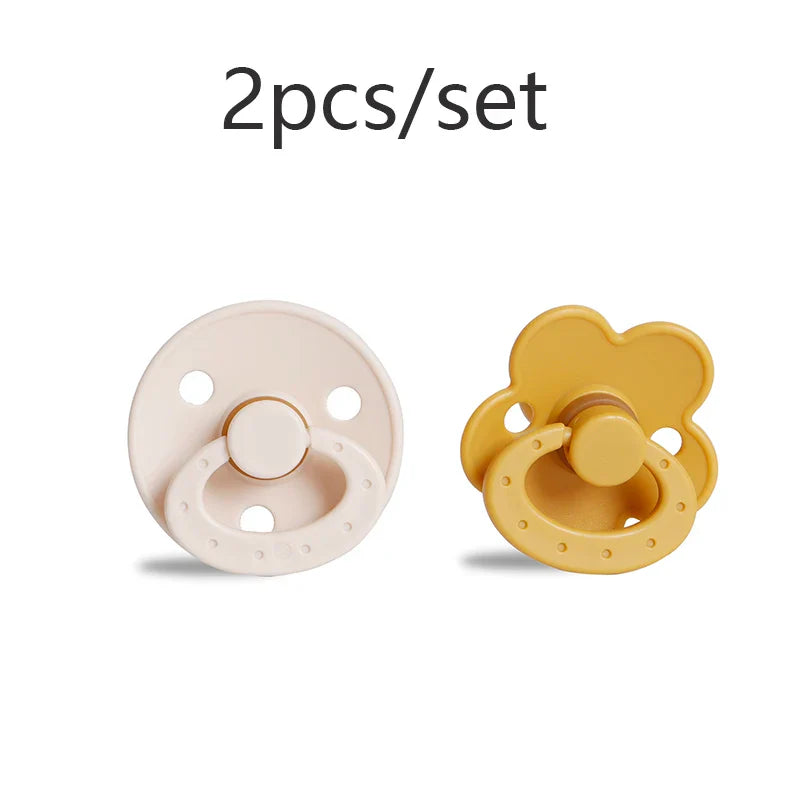 Newborn essential pacifier set, silicone, light blue and white, durable & safe
