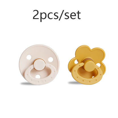 Newborn essential pacifier set, silicone, light blue and white, durable & safe