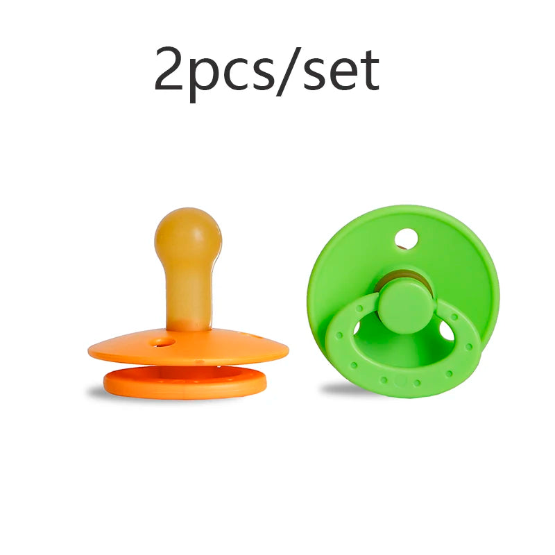 Comforting baby pacifier, natural rubber, ergonomic shield, oat beige color