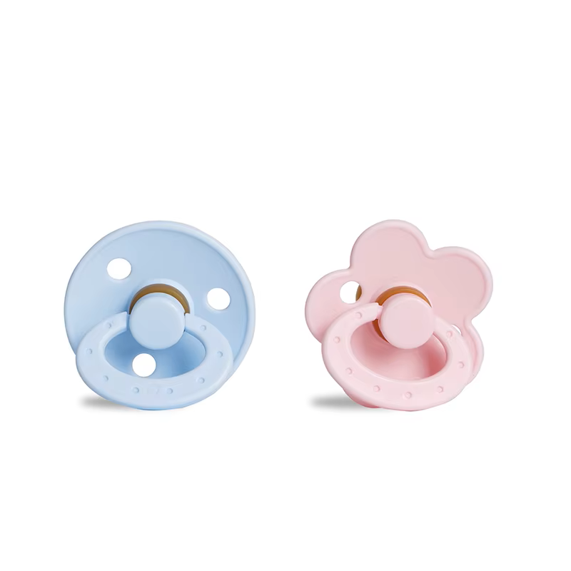Infant pacifier set, BPA-free silicone, various muted colors, baby comfort