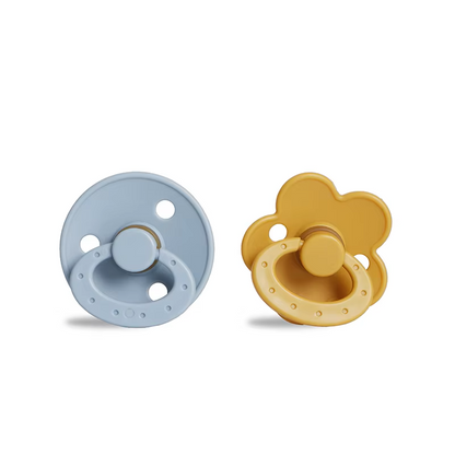 Two-pack natural rubber pacifiers, creamy white, newborn essentials, comforting