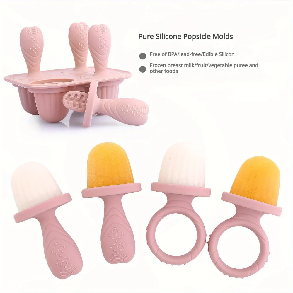 Soft silicone baby teether with easy-grip handle for soothing gums