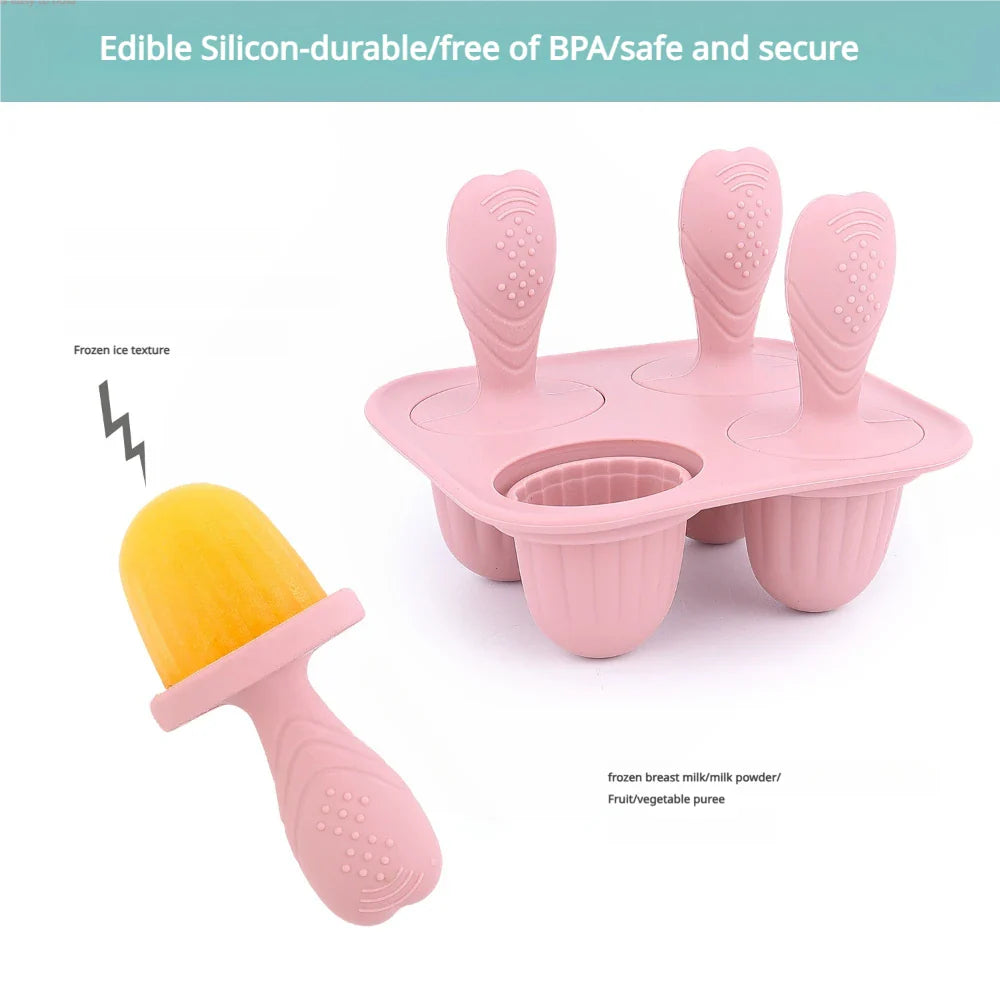 Weaning essentials: silicone baby teether and breast milk freezer molds