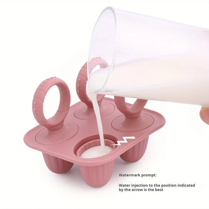 Colorful silicone baby teether and storage mold for homemade smoothies