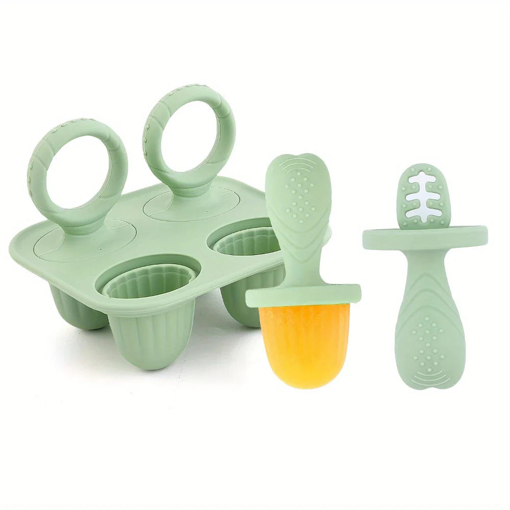 Durable silicone baby accessory set, great for teething relief & food prep