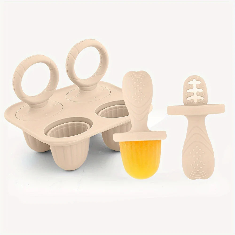 Silicone freezer mold with multiple compartments for baby food portions