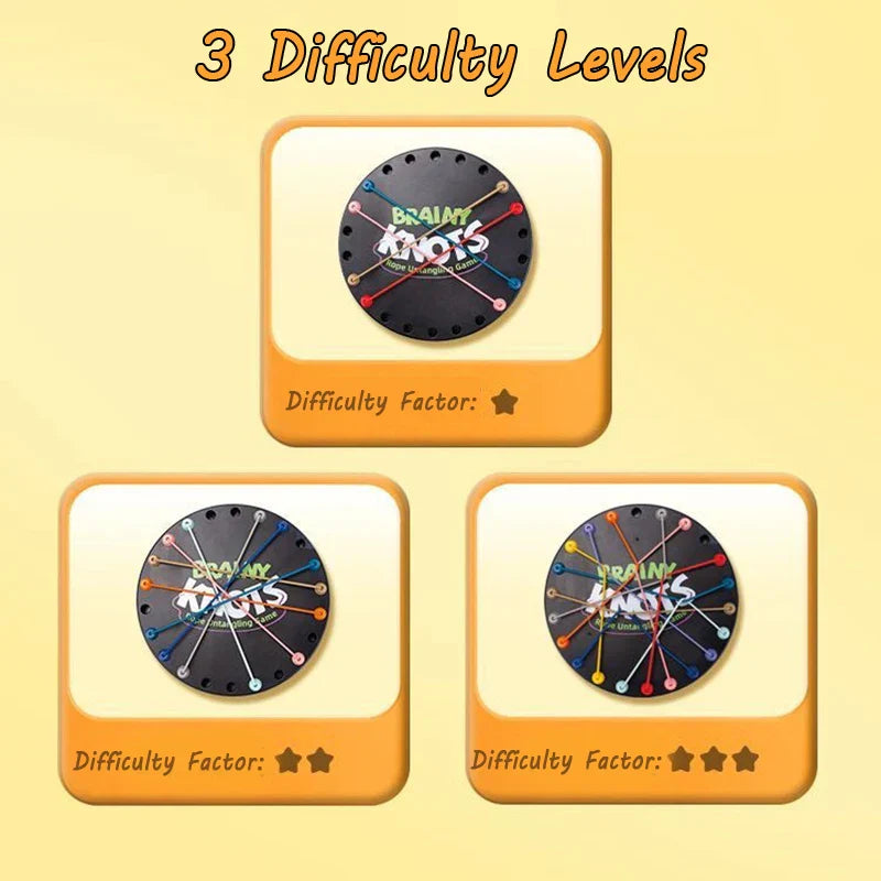 Kids playing Brainy Knots, an educational strategy game promoting critical thinking