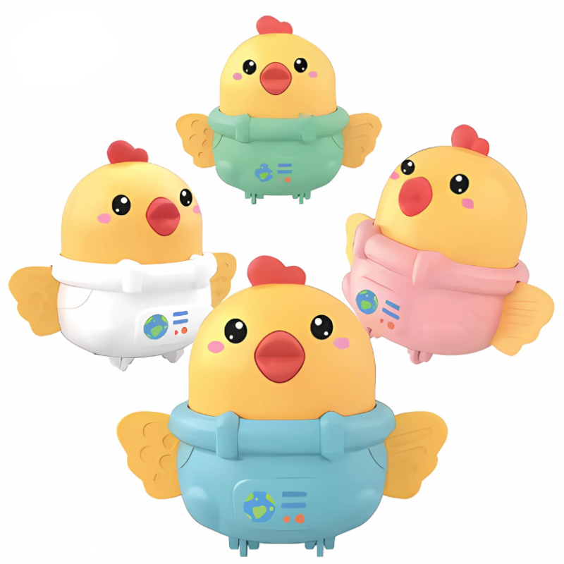 Adorable toddler push toy chicken in yellow, a durable and safe choice for young children's vehicle play.