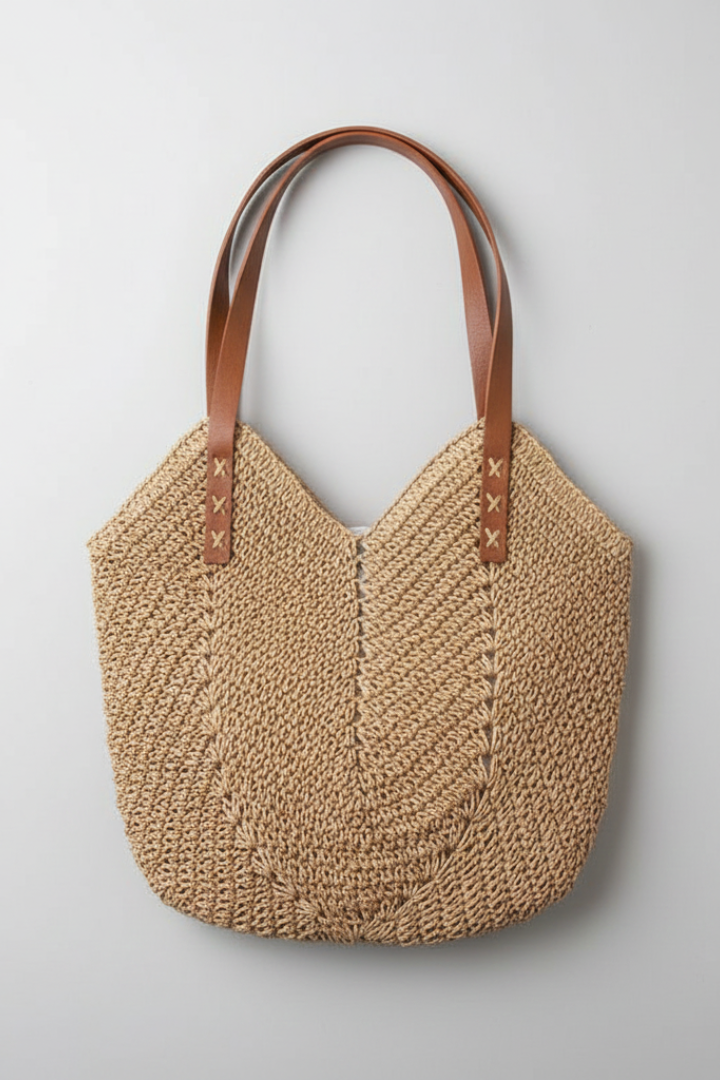 Brown textured women's shoulder bag with long handles, a chic and versatile everyday fashion accessory.