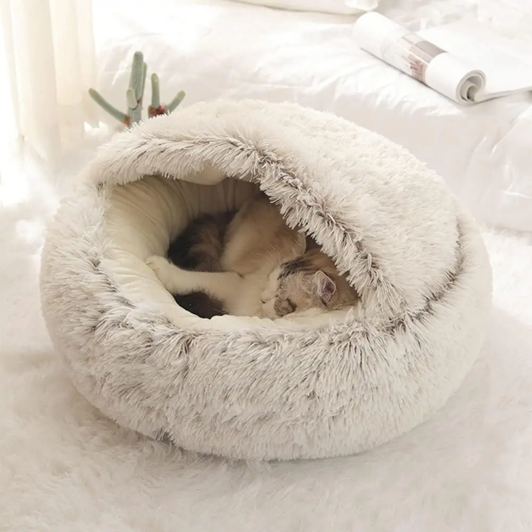 Durable, washable calming dog bed. The cozy cave offers a comfortable haven for deep sleep & pet relaxation.