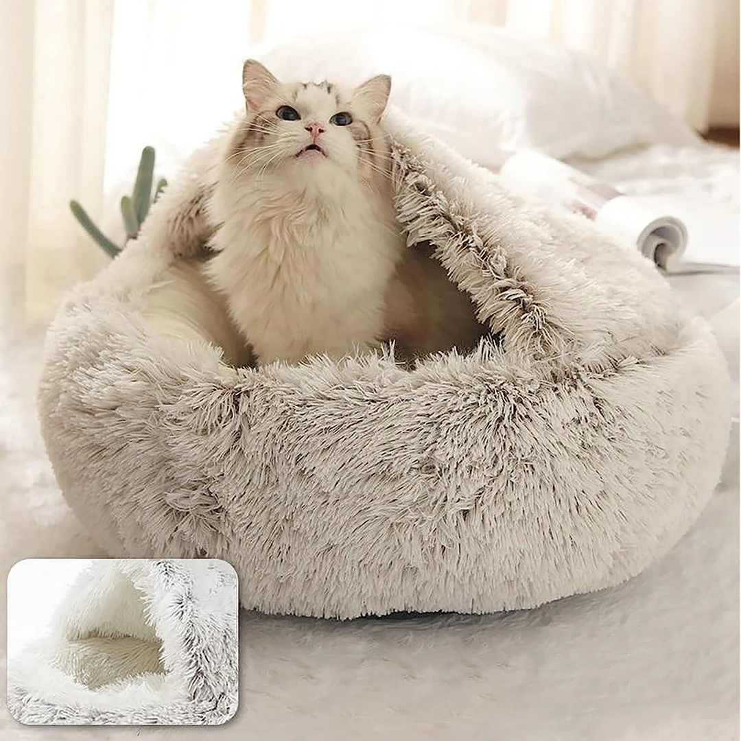 Give your pet anxiety relief with this deep sleep calming dog bed. A cozy cave for ultimate comfort.