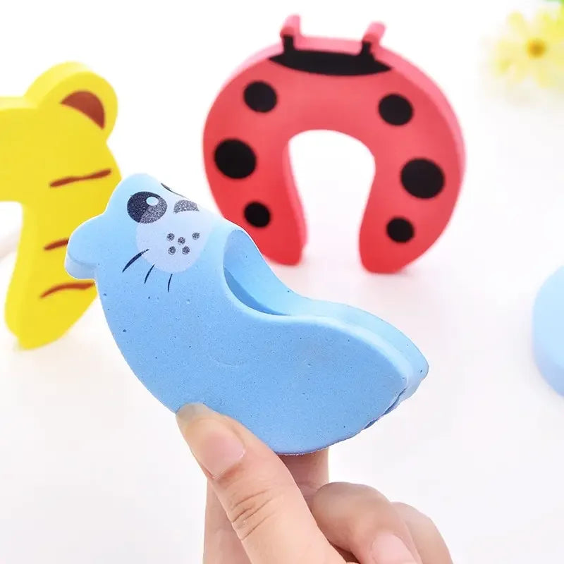 Soft foam cartoon animal door jammer, perfect finger guard for baby safety at home.